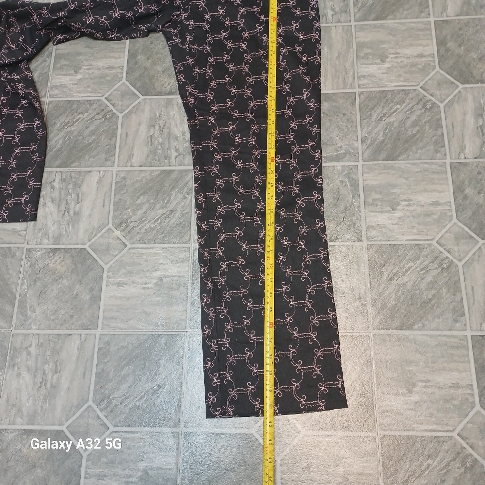 Alanni by Donny  Brook Size 12 Stylish Black Patterned Women's Pants - Picture 10 of 13